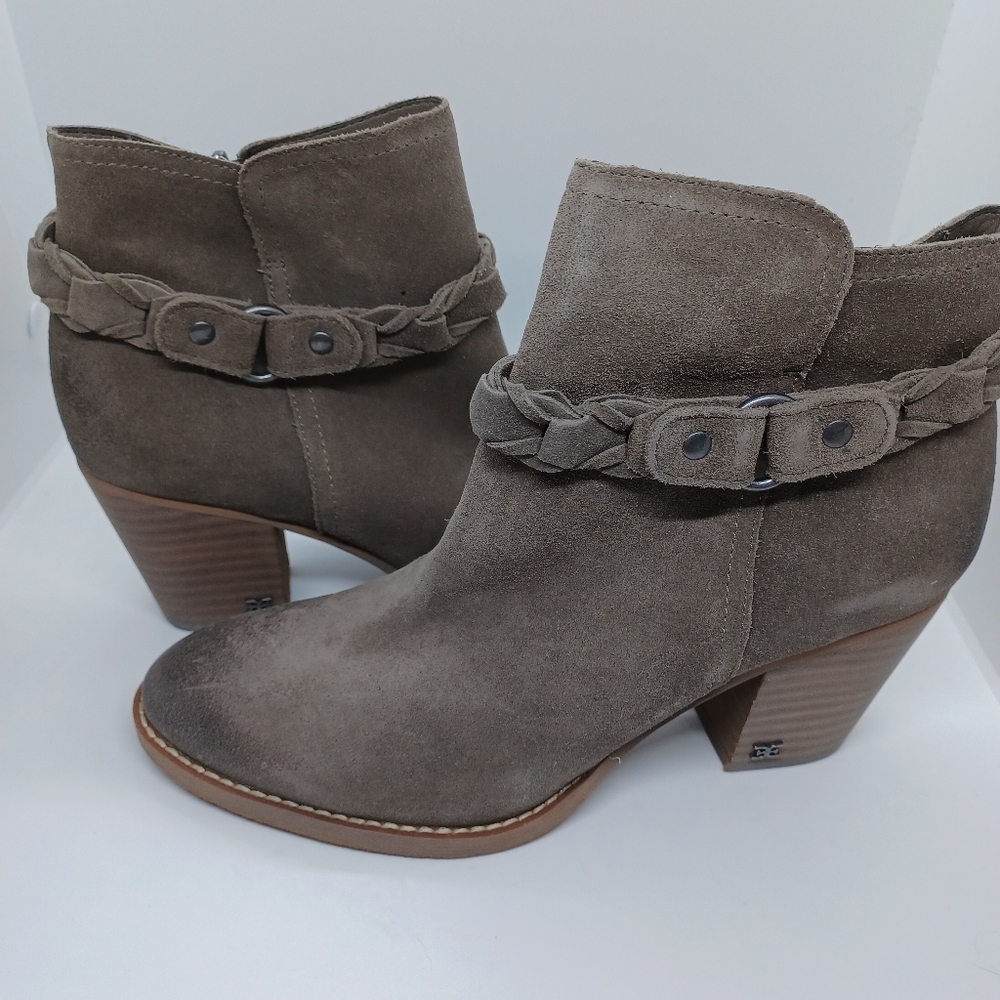 NIB SAM EDELMAN Flint Grey Minetta Ankle Booties sz 9